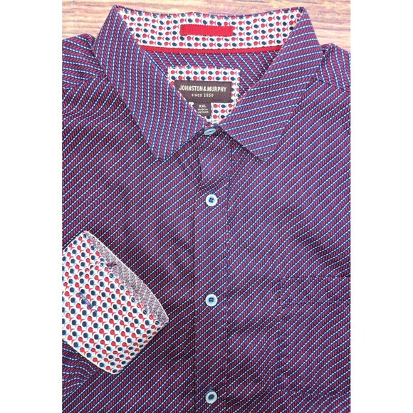 Johnston & Murphy Mens Geometric Print Dress Shirt XXL NWOT - Picture 4 of 9